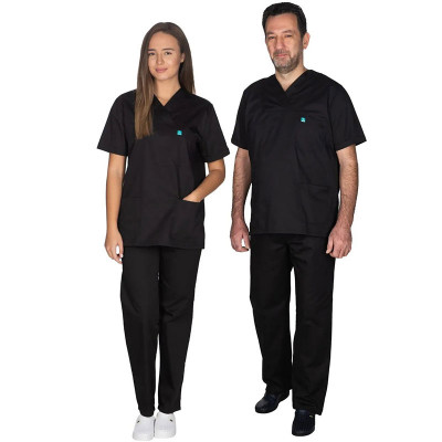 Σετ στολή Νοσηλευτών & γιατρών Unisex Alezi | Μαύρο