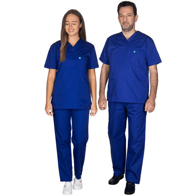 Σετ μπλε στολή ιατρών - Νοσηλευτών Unisex Classic Alezi