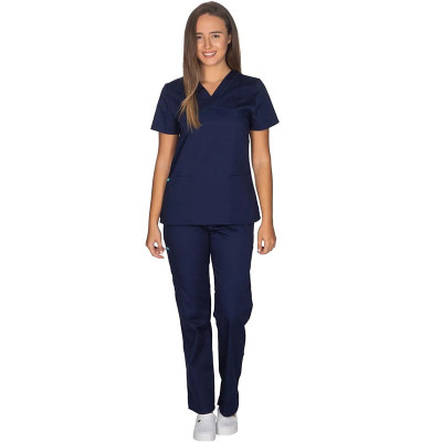 Σετ στολή Νοσηλευτών & Ιατρών γυναικεία Classic Fit Alezi | Σκούρο Μπλε