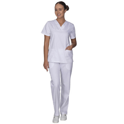 Σετ στολή νοσηλευτών γυναικεία Classic Fit Alezi | Λευκό