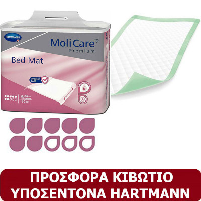 Προσφορά υποσέντονα Hartmann Molicare Premium Bed Mat 7 σταγόνων με πτερύγια 60x90 cm | 120 τεμ.